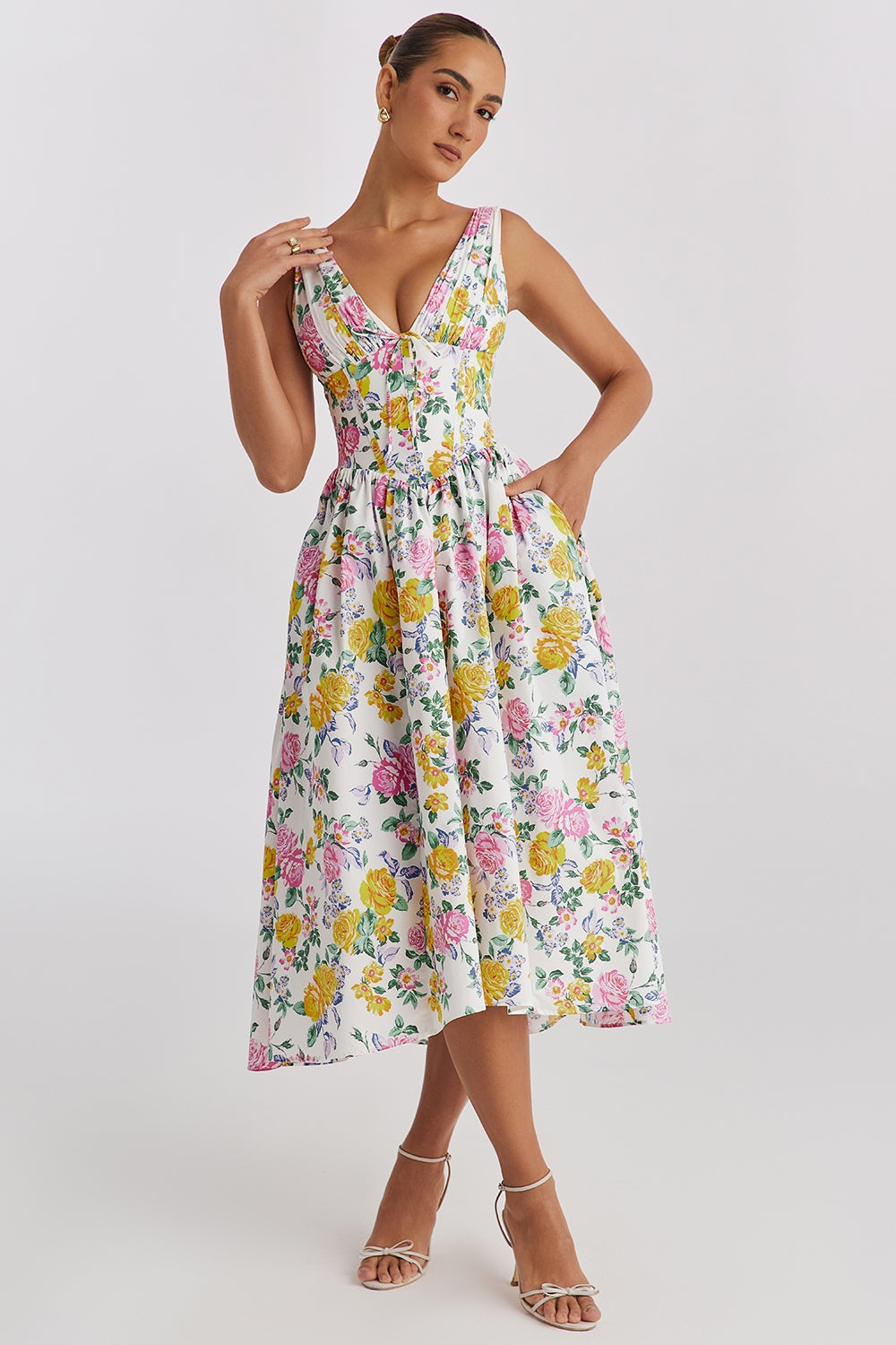 Image of Hallie | Women's Sleeveless A-Line Midi Dress