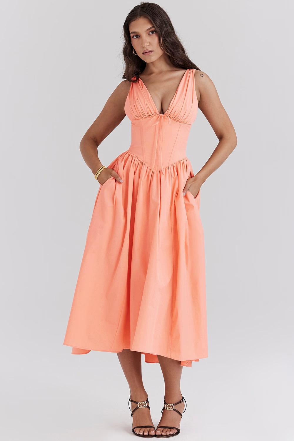 Image of Hallie | Women's Sleeveless A-Line Midi Dress