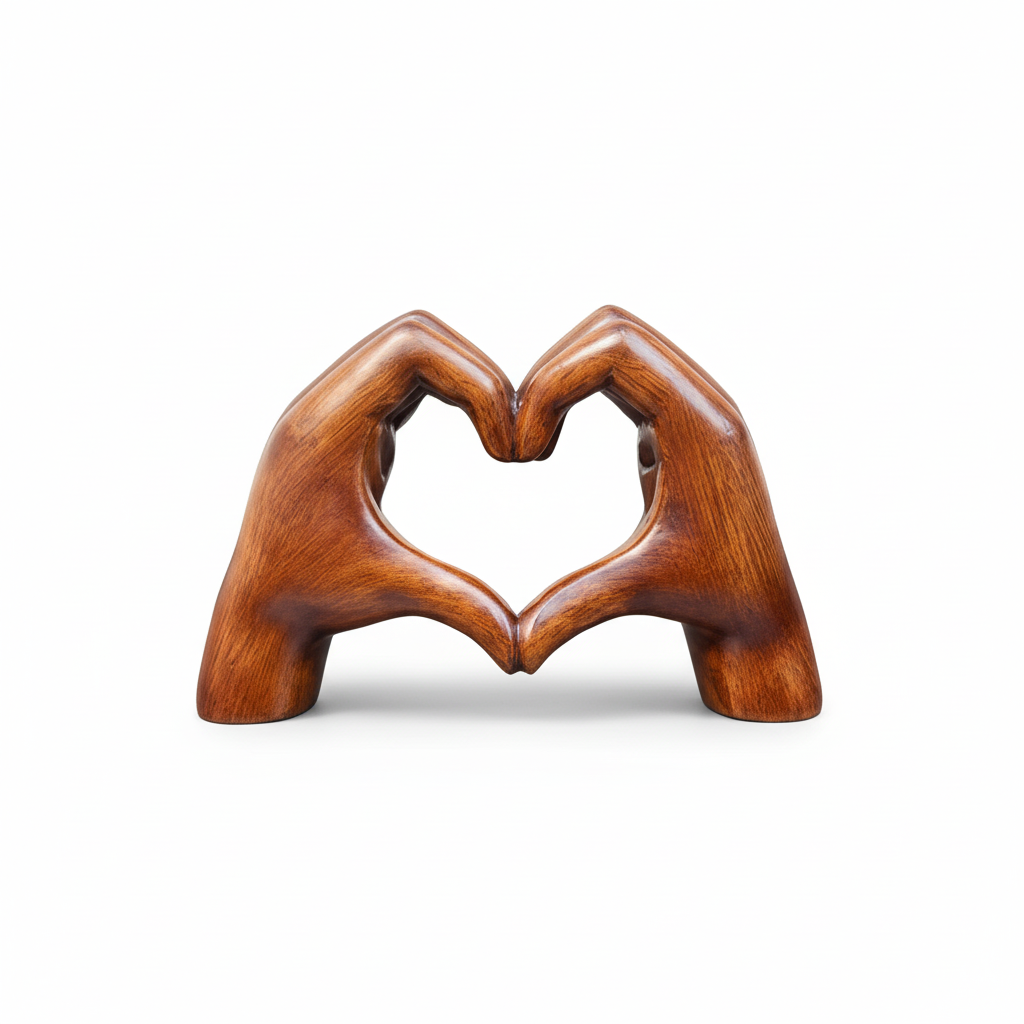 Handcrafted Wooden Heart Ornament as a Symbol of Love