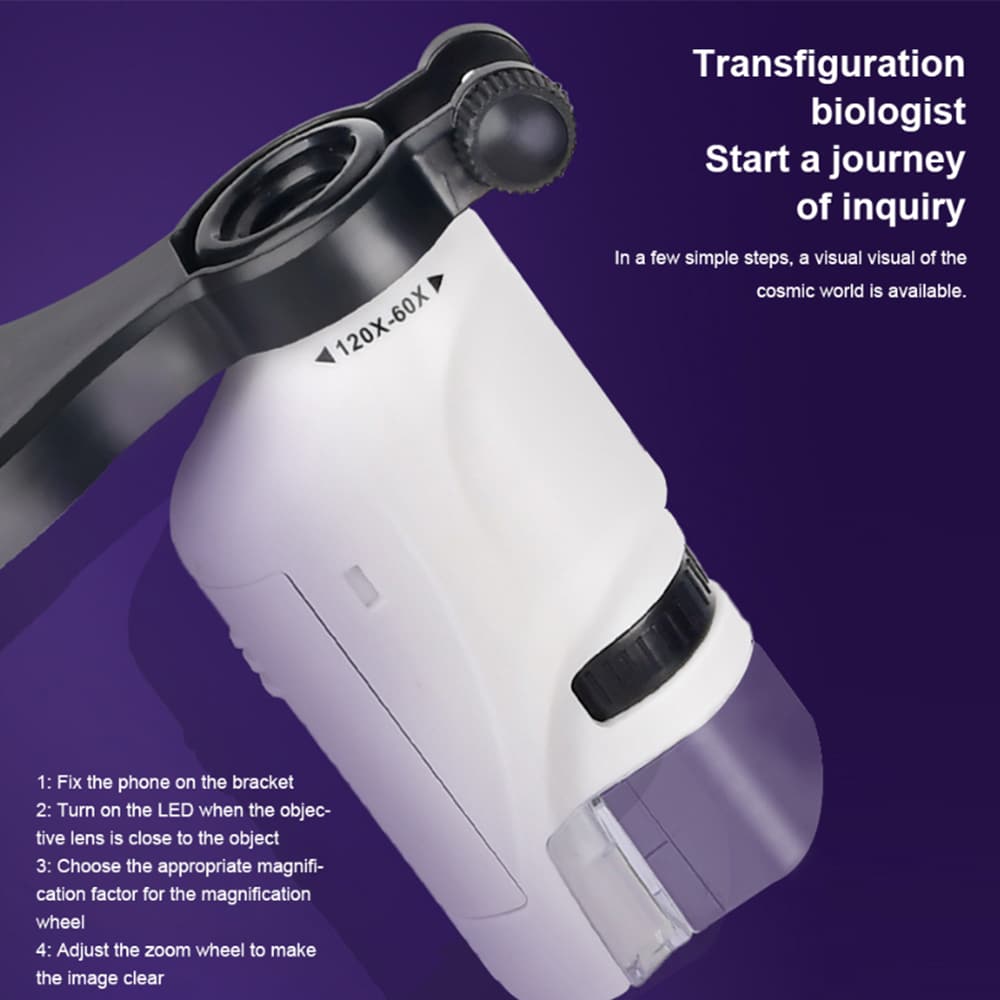 Handheld Microscope for Kids - Pink, Blue or White -