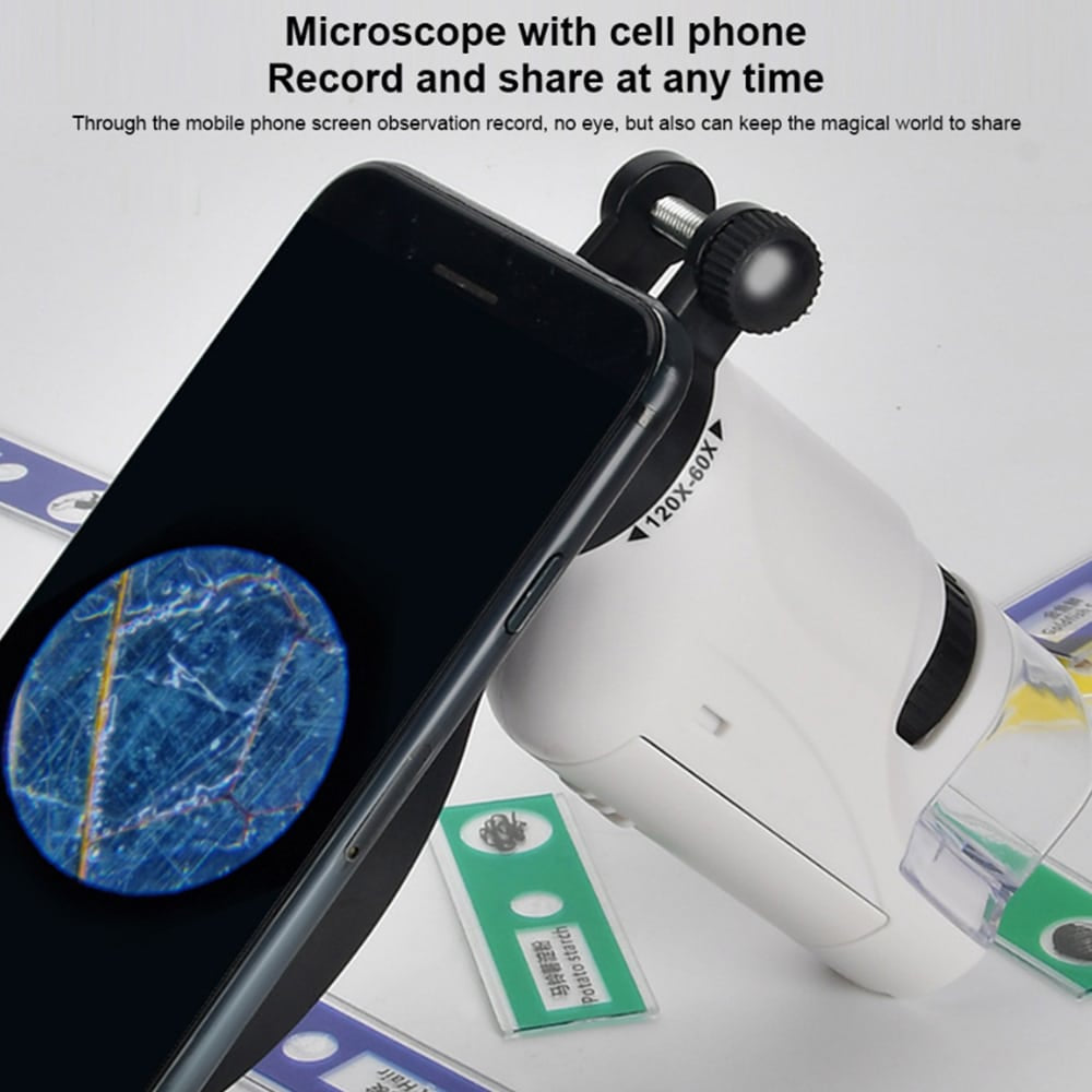 Handheld Microscope for Kids - Pink, Blue or White -