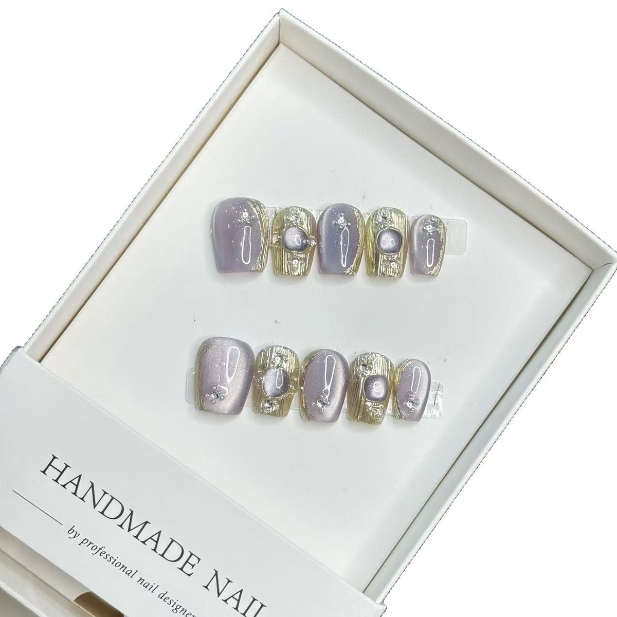 Handmade Elegant Press-On Nail Art Set