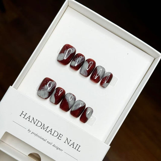 Handmade Marble Effect Press-On Nails