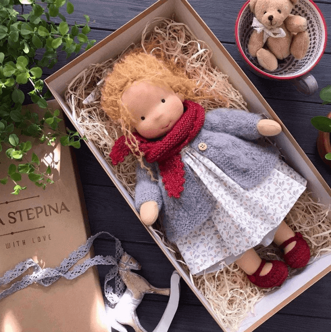 Handmade Waldorf Cuddle Doll - Cuddle Friend for Children