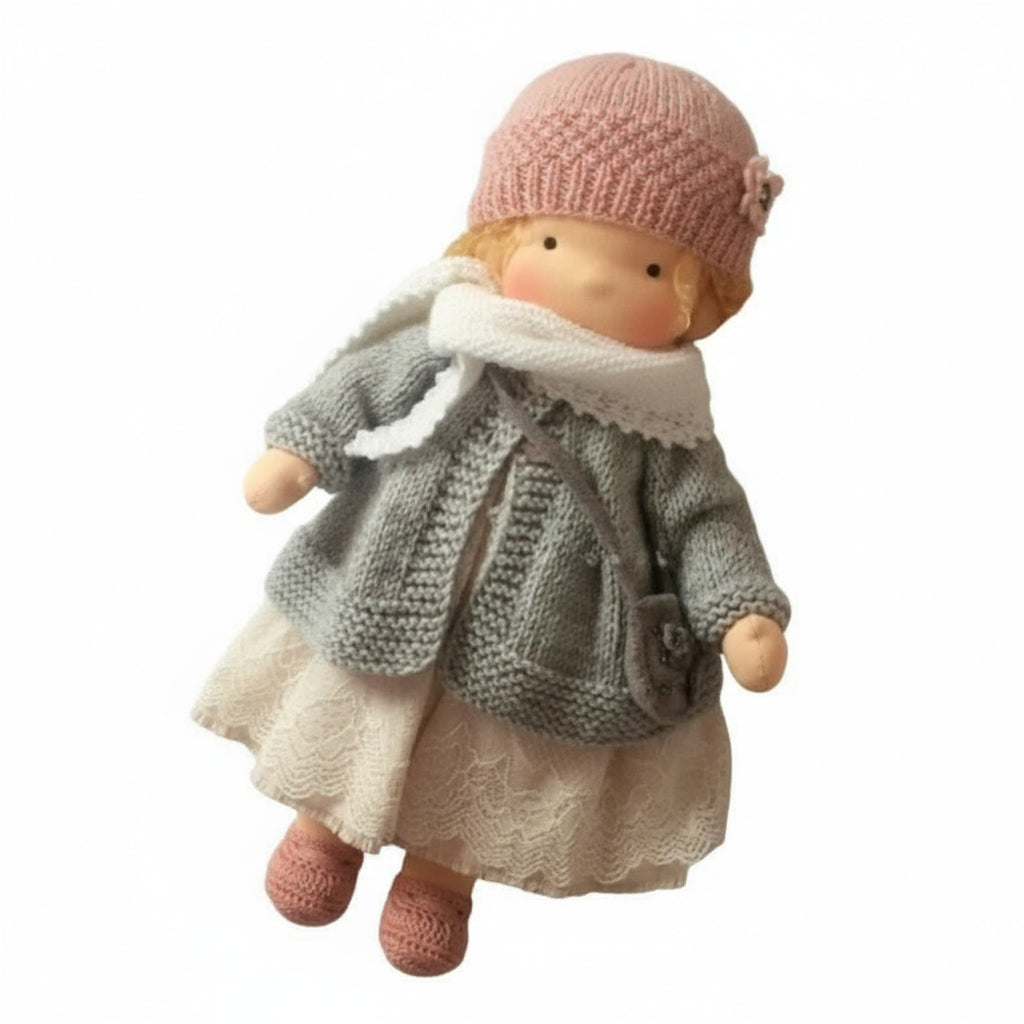 Handmade Waldorf Doll Made of Cotton 28 cm – Soft and Cute for Creative Play