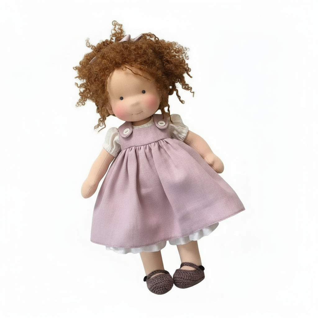 Handmade Waldorf Doll Made of Cotton 28 cm – Soft and Cute for Creative Play