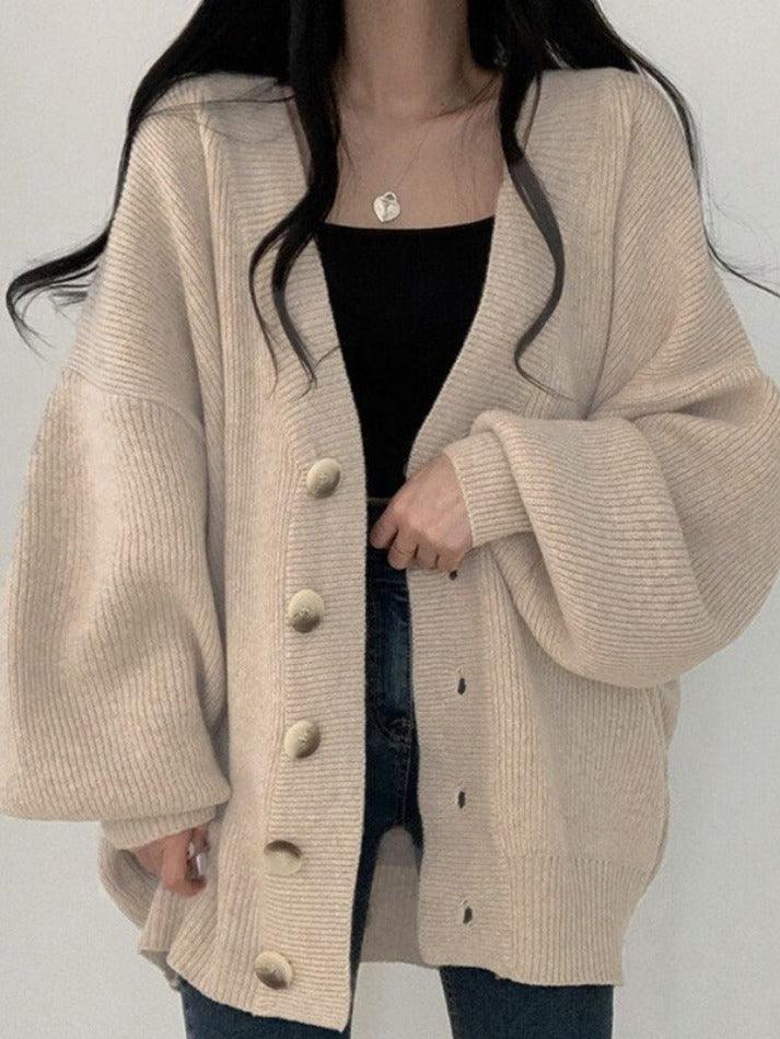 Image of Hazel | Women's Oversized Button-Front Cardigan