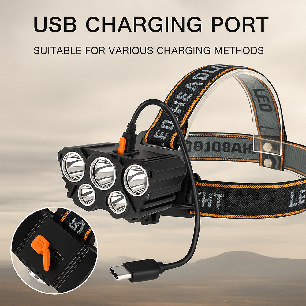 Headlamp 300 lumen 180° adjustable angle - 4 light functions