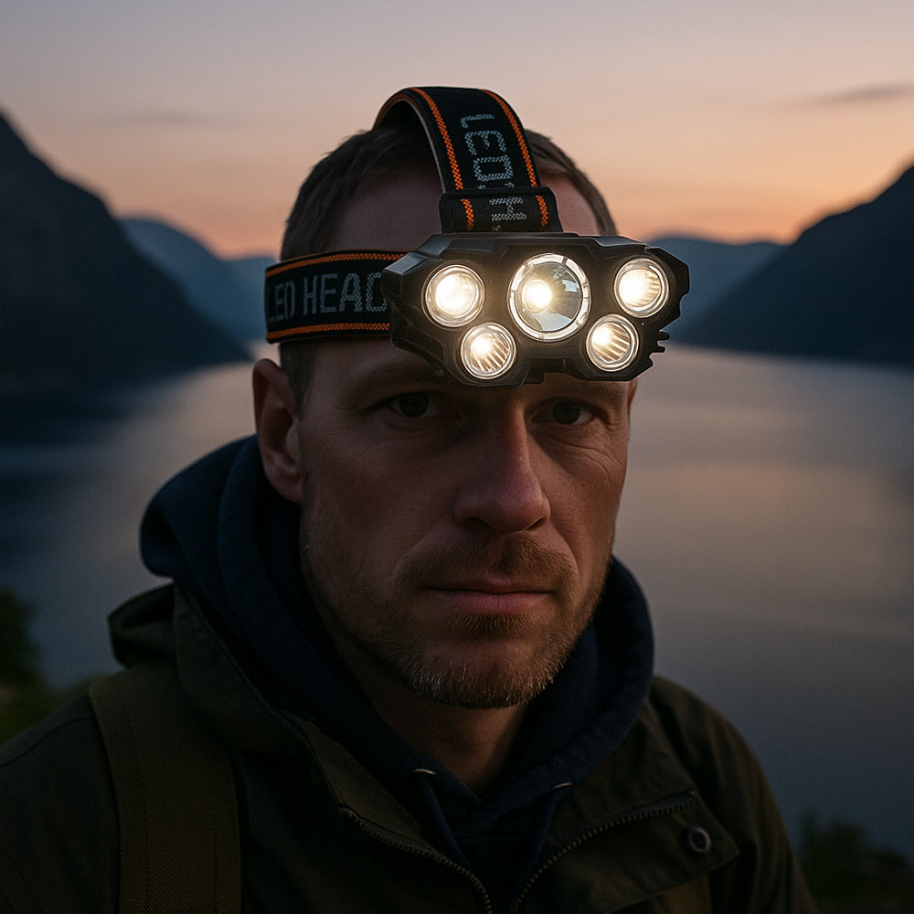 Headlamp 300 lumen 180° adjustable angle - 4 light functions