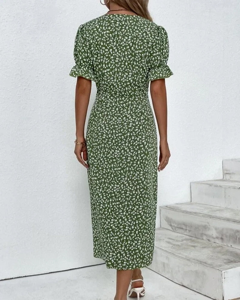 Image of Heather | Women's Floral Wrap Midi Dress