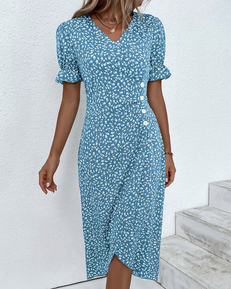 Image of Heather | Women's Floral Wrap Midi Dress