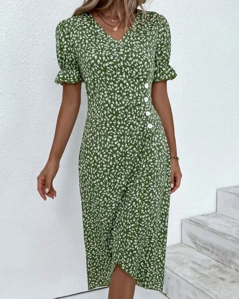 Image of Heather | Women's Floral Wrap Midi Dress