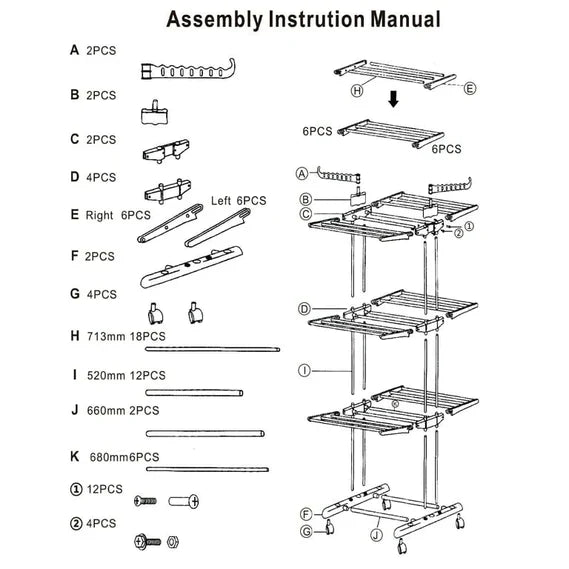 Heavy-Duty Folding Rolling Clothes Rack