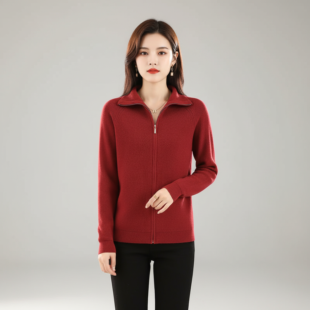 Annette Full-Zip Knit Cardigan