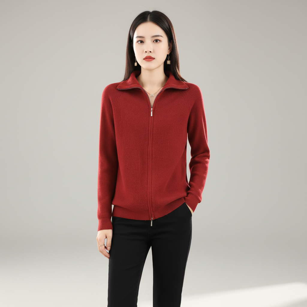 Annette Full-Zip Knit Cardigan
