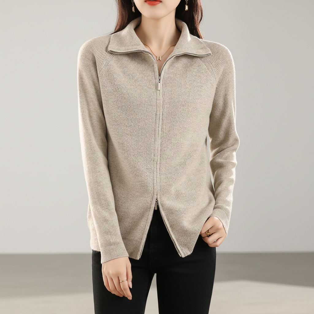 Annette Full-Zip Knit Cardigan