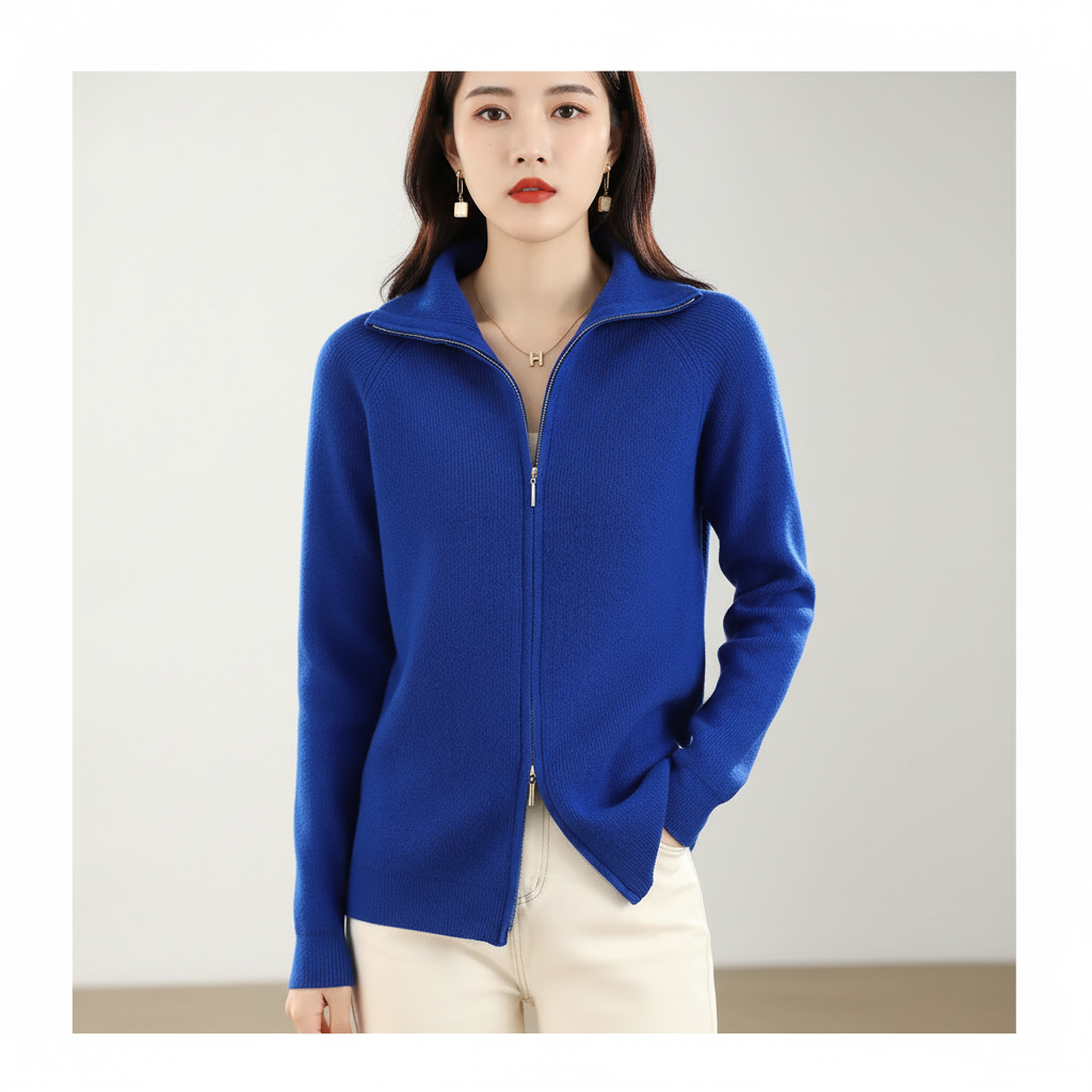 Annette Full-Zip Knit Cardigan