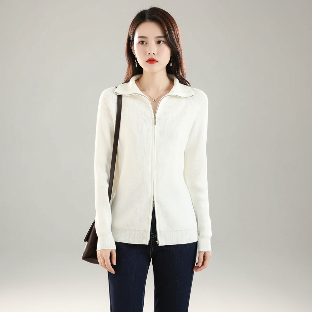 Annette Full-Zip Knit Cardigan