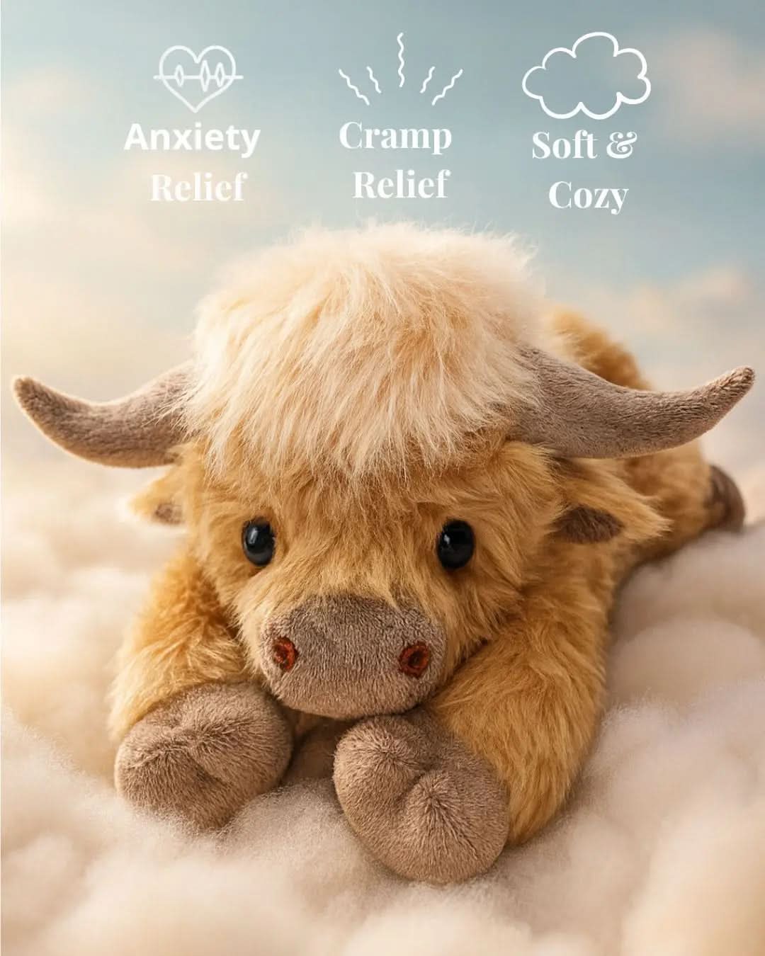 Highland Plush Cow – Soft Toy for Children and Adults, Realistic Design, Safe Materials