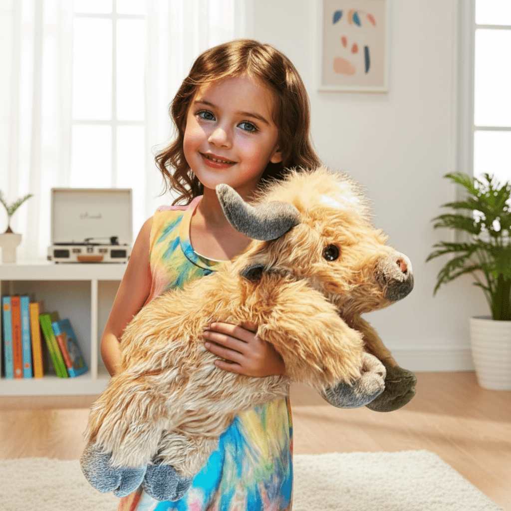 Highland Plush Cow – Soft Toy for Children and Adults, Realistic Design, Safe Materials