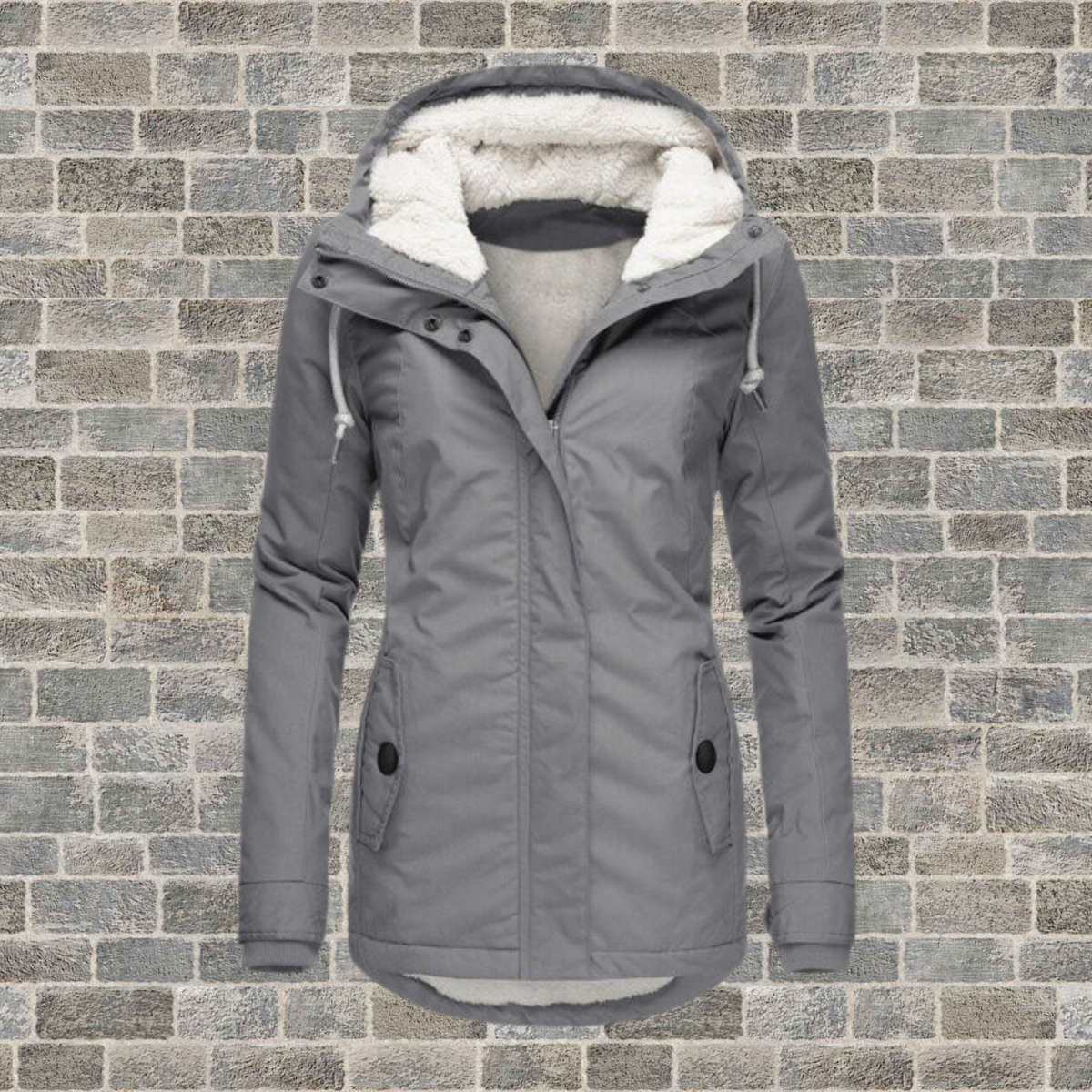 Hooded Pleated Cotton Winter Coat