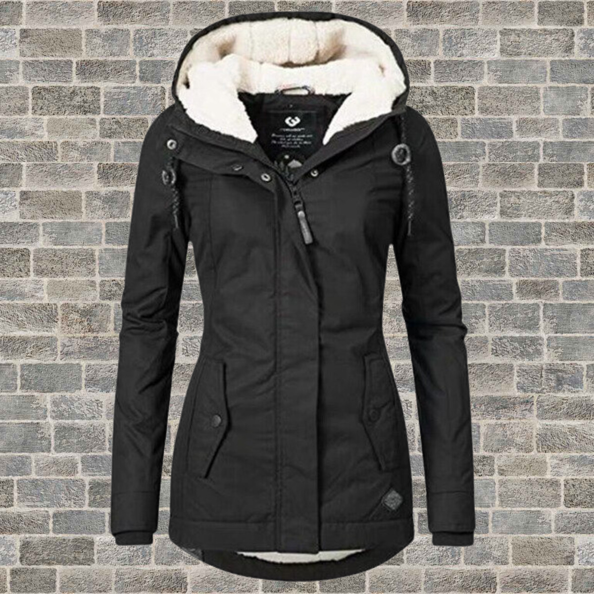 Hooded Pleated Cotton Winter Coat
