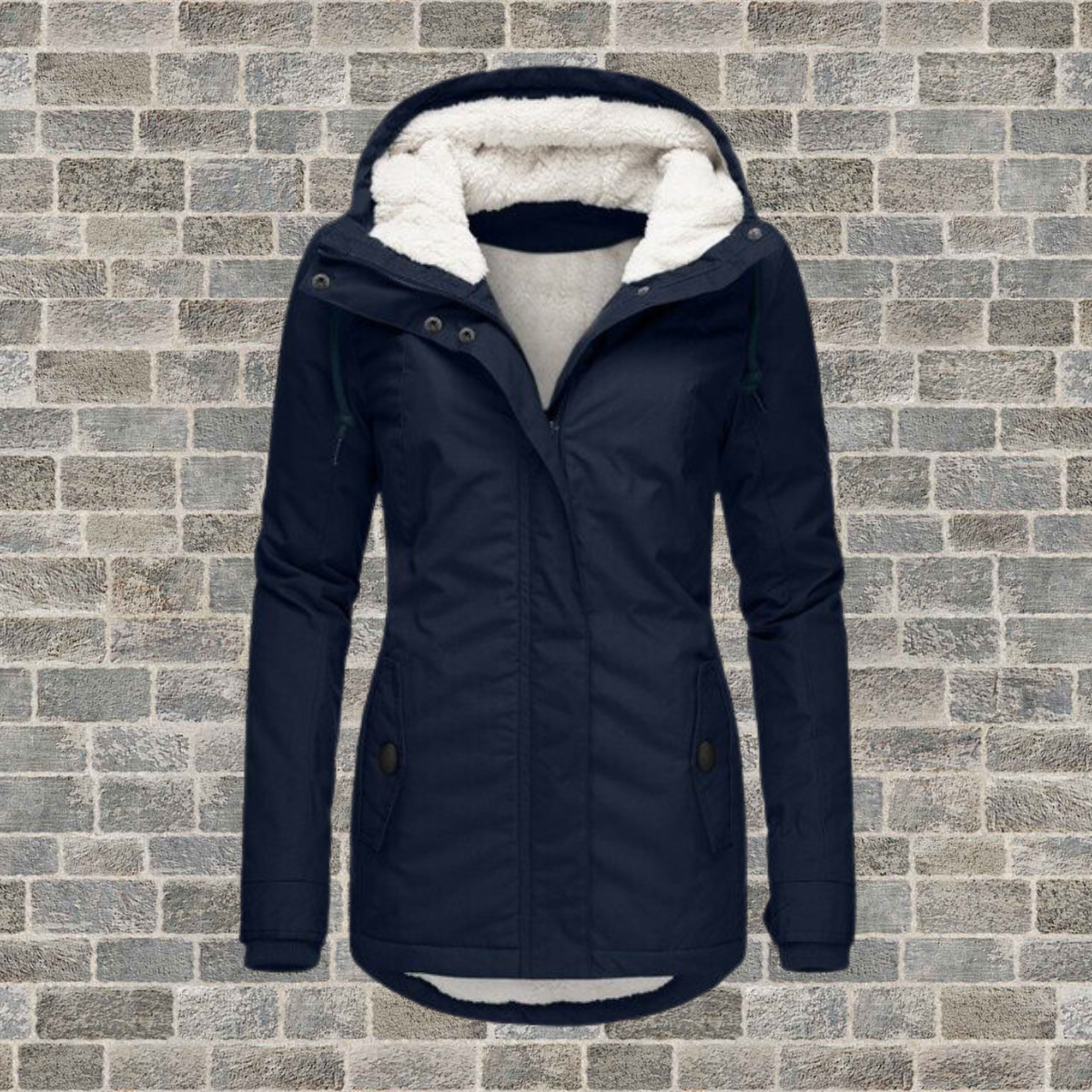 Hooded Pleated Cotton Winter Coat