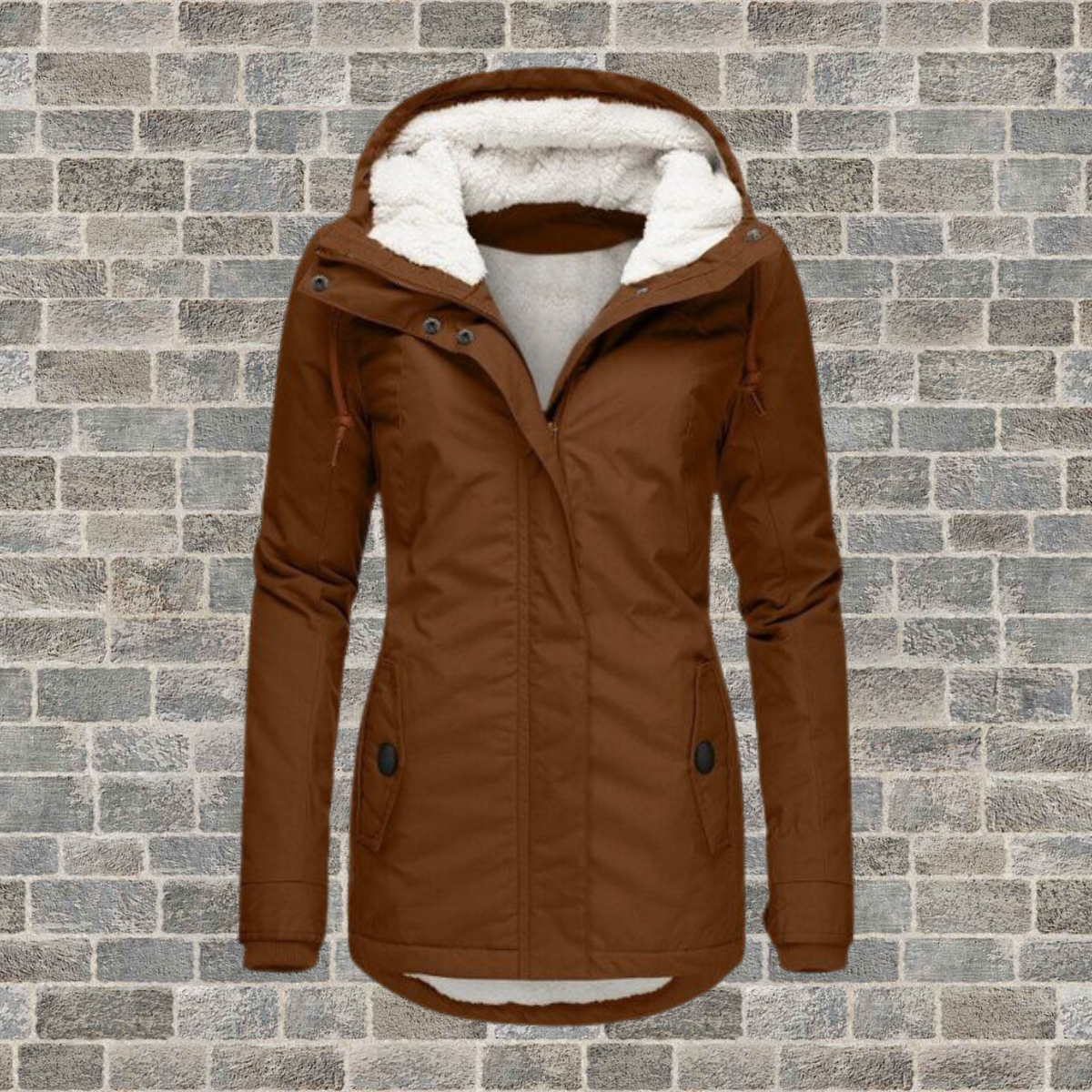 Hooded Pleated Cotton Winter Coat