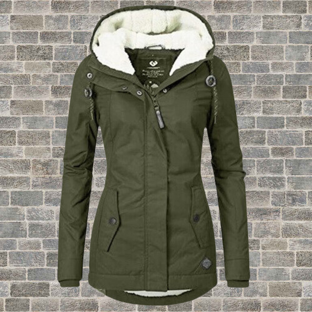 Hooded Pleated Cotton Winter Coat