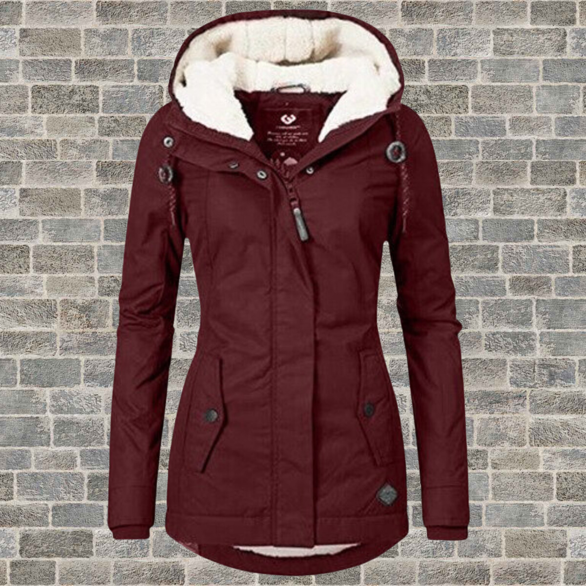 Hooded Pleated Cotton Winter Coat