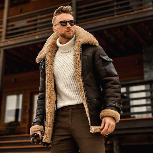 Image of Hudson | Men's Shearling Aviator Jacket