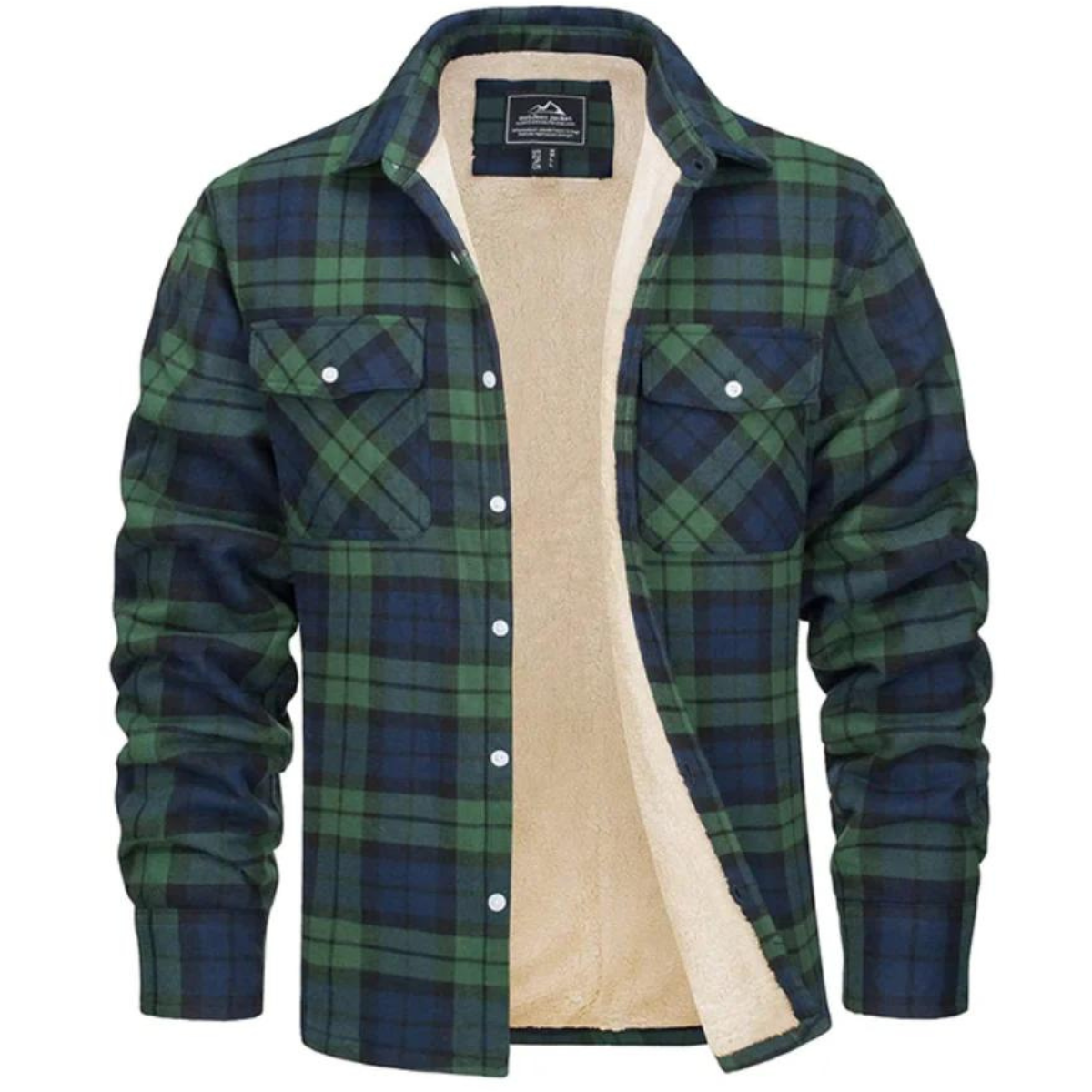 Image of Hugh | Men's Sherpa Lined Flannel Jacket