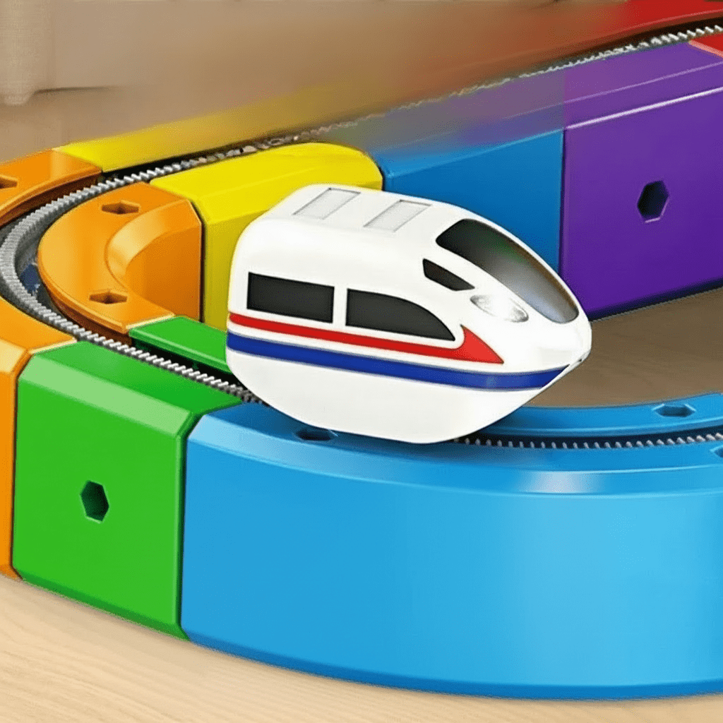Innovative 3D Train Building Set for Kids – Modular System with Rechargeable Locomotive, High-Quality ABS Material