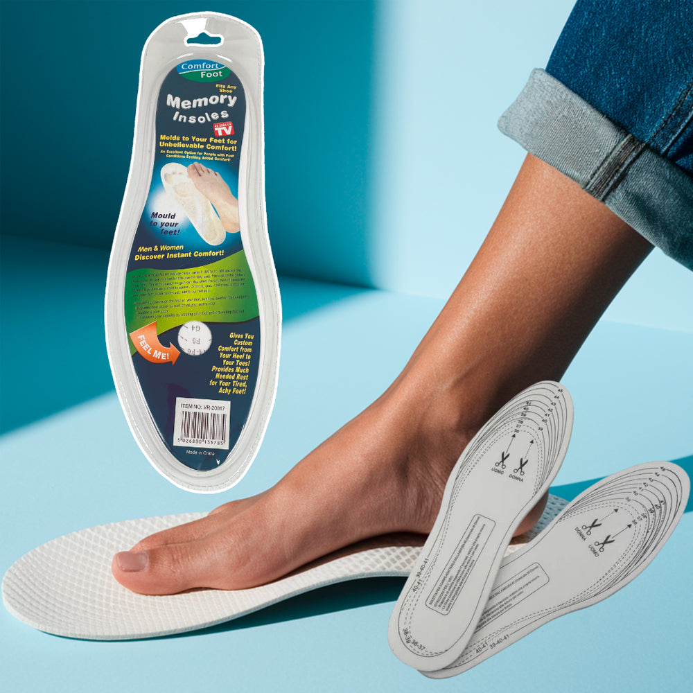 Insoles / Shoe Inserts in Memory Foam - 1 Pair White (One-Size)