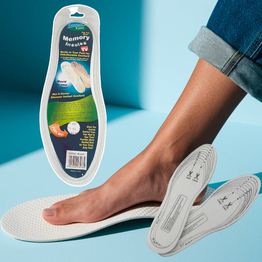 Insoles / Shoe Inserts in Memory Foam - 1 Pair White (One-Size)