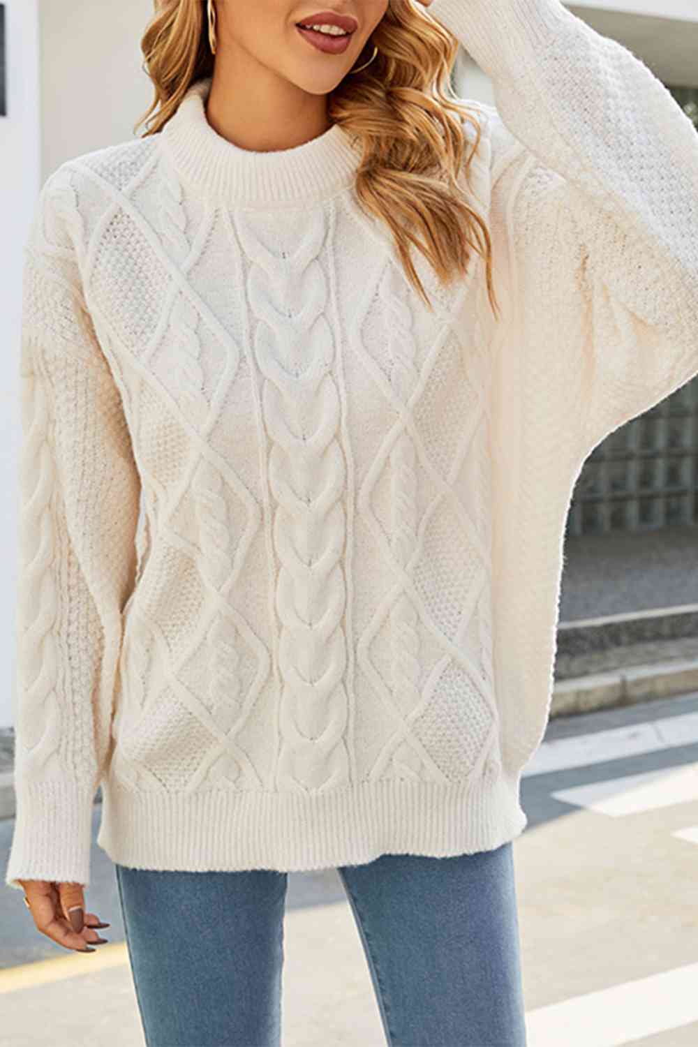 Image of Irene | Women's Oversized Cable Knit Sweater