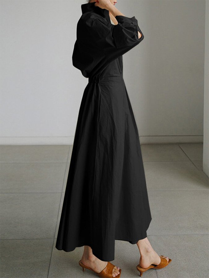 Image of Jane | Women's Collared A-Line Midi Dress