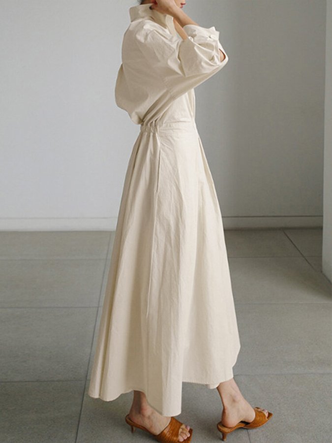 Image of Jane | Women's Collared A-Line Midi Dress
