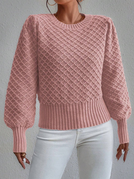 Image of Janine | Women's Textured Knit Long Sleeve Sweater
