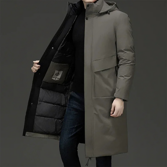 Image of Jasper | Men's Hooded Padded Long Coat