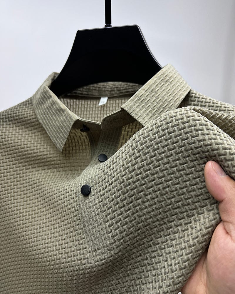 Image of Jaxon | Men's Textured Short Sleeve Polo Shirt
