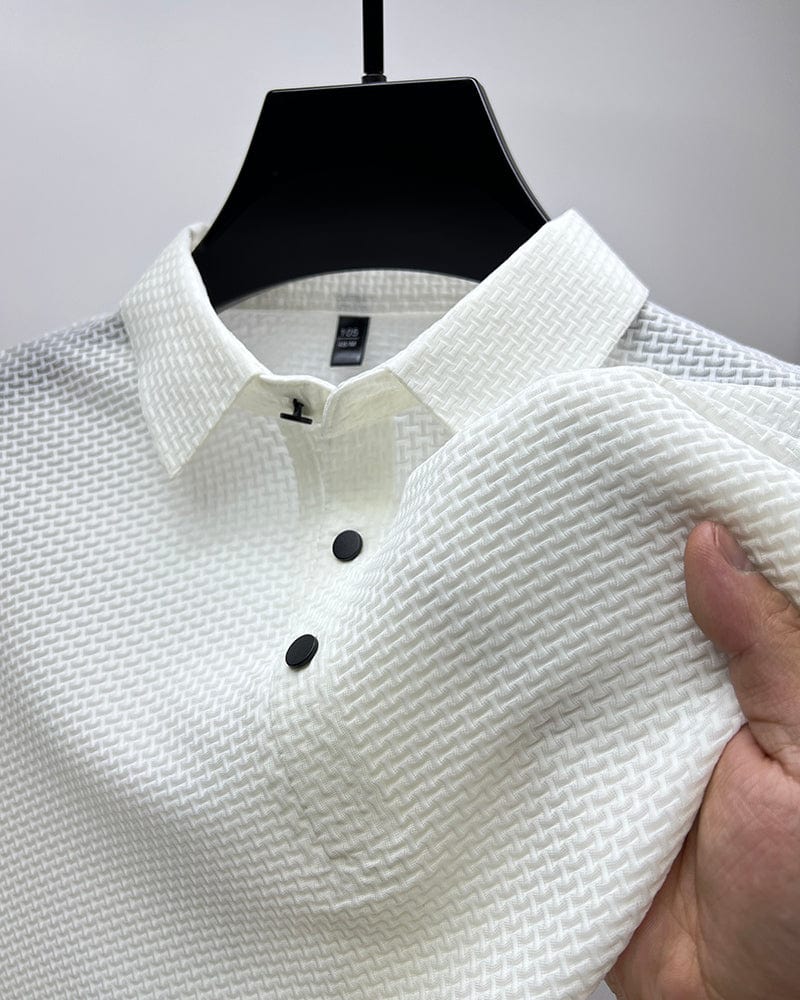 Image of Jaxon | Men's Textured Short Sleeve Polo Shirt