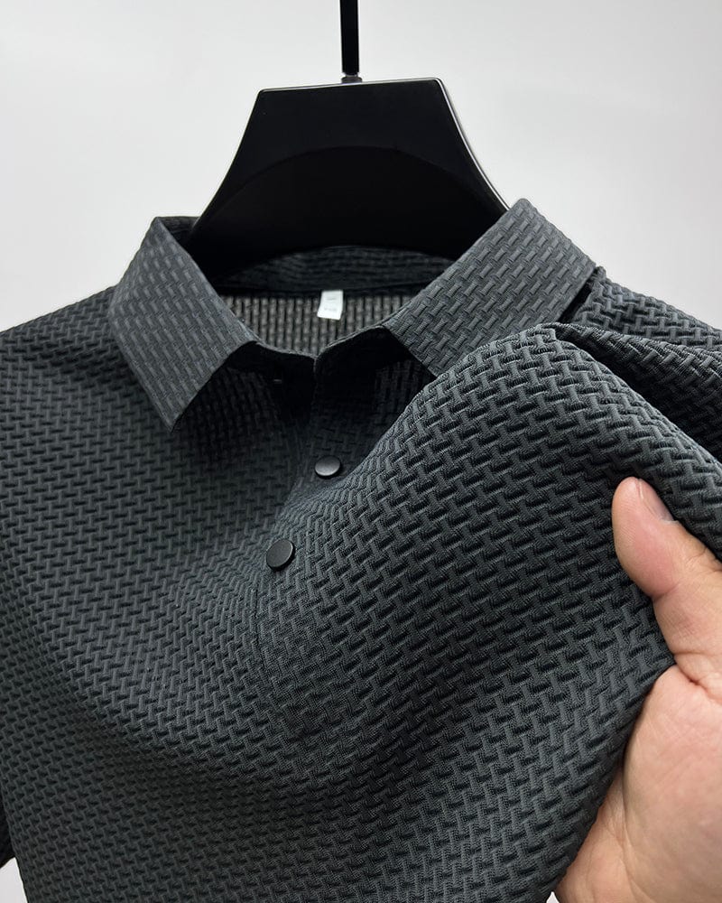 Image of Jaxon | Men's Textured Short Sleeve Polo Shirt