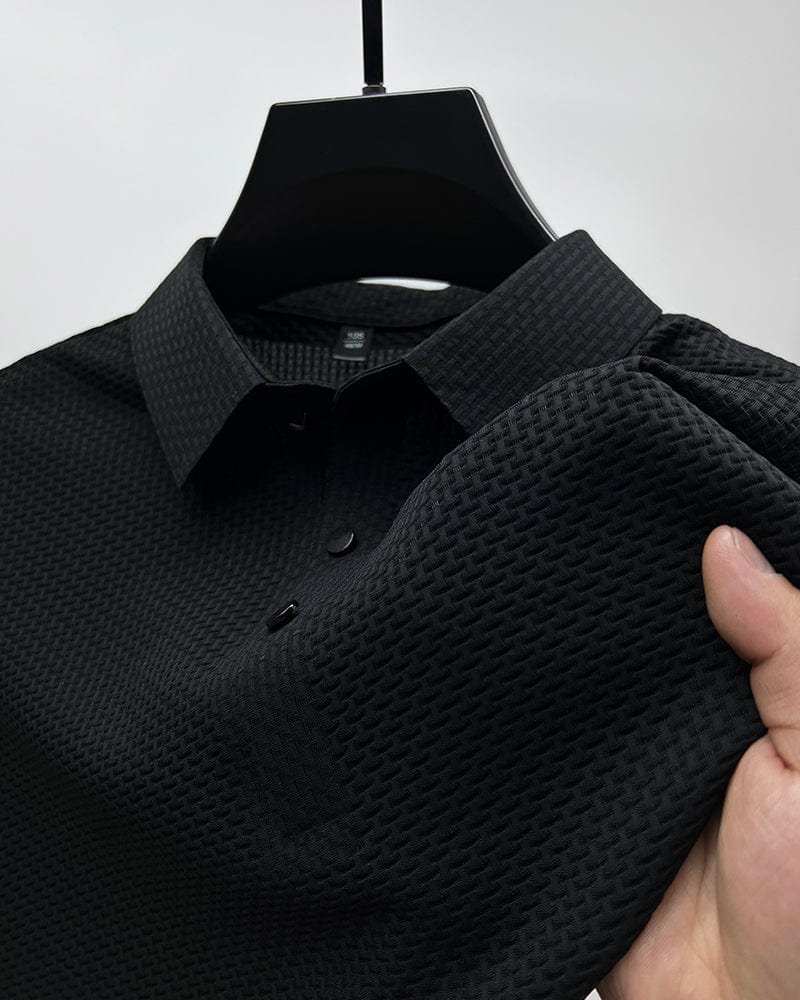 Image of Jaxon | Men's Textured Short Sleeve Polo Shirt