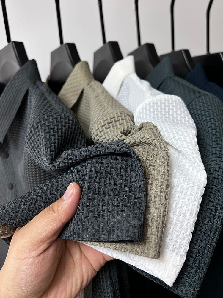 Image of Jaxon | Men's Textured Short Sleeve Polo Shirt
