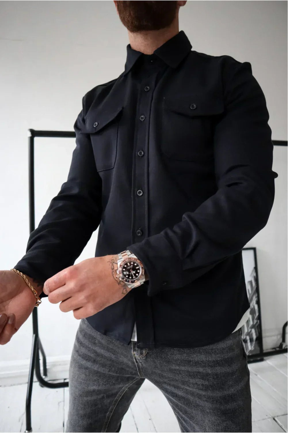 Jay | Men's Button-Down Long Sleeve Shirt Jacket - Image 1