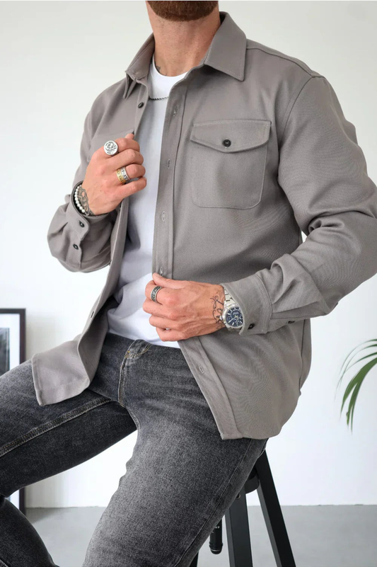 Jay | Men's Button-Down Long Sleeve Shirt Jacket - Image 2