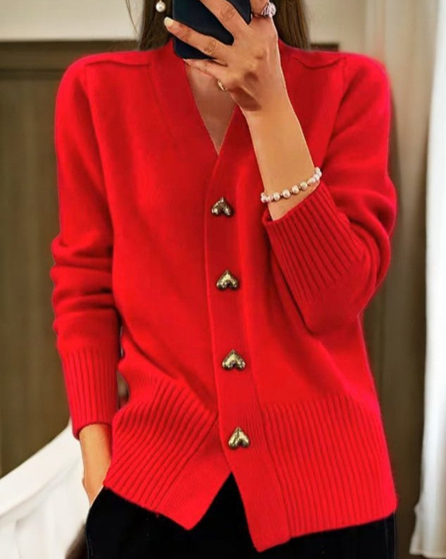Image of Jean | Women's V-Neck Button-Down Cardigan