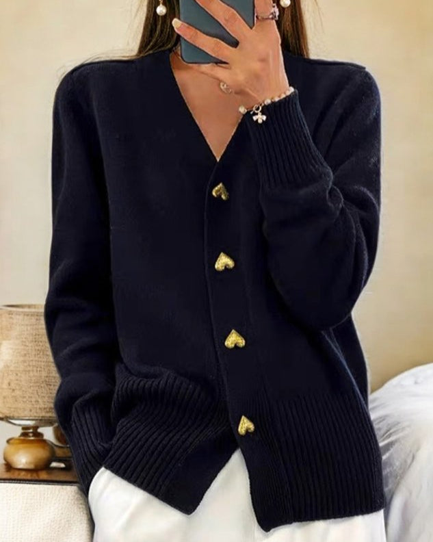 Image of Jean | Women's V-Neck Button-Down Cardigan