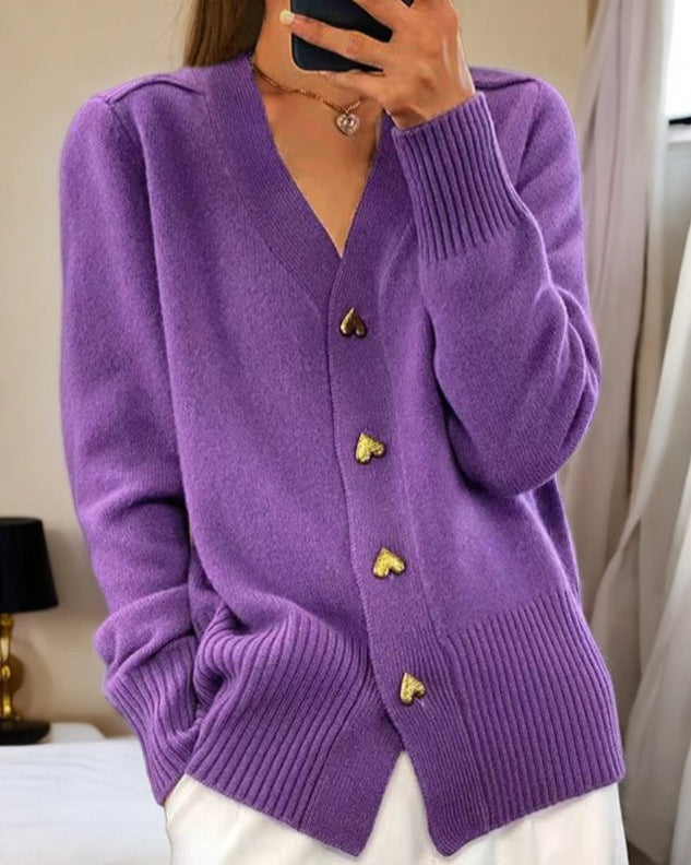 Image of Jean | Women's V-Neck Button-Down Cardigan